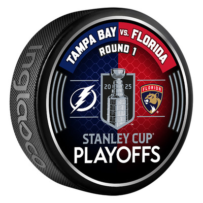 Florida Panthers vs. Tampa Bay Lightning 2025 Stanley Cup Playoff Round 1 Puck Florida Panthers vs. Tampa Bay Lightning 2025 Stanley Cup Playoff Round 1 Puck