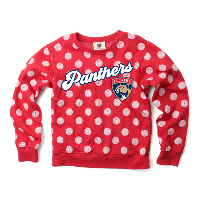 Florida Panthers Youth Girls Red Polka Dot Sweatshirt