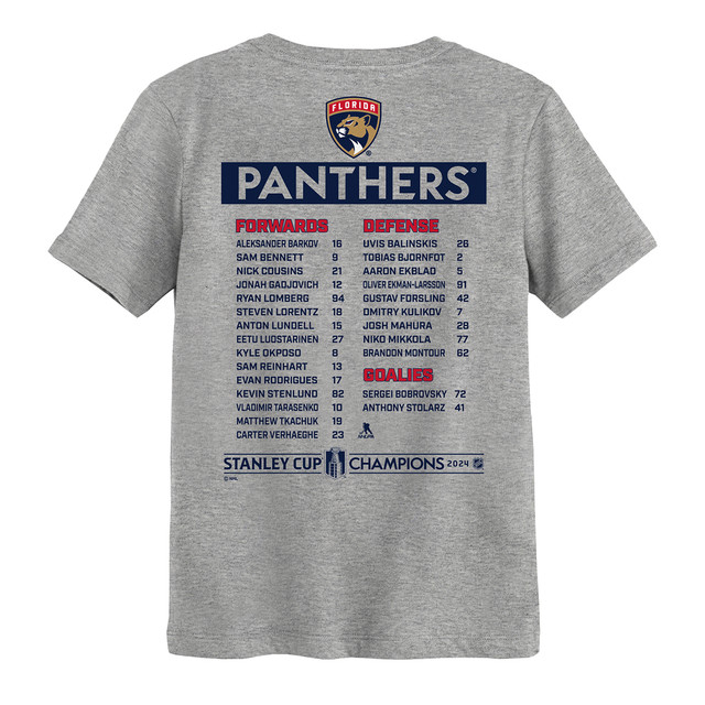 Florida Panthers Youth 2024 Stanley Cup Champions Roster T-Shirt