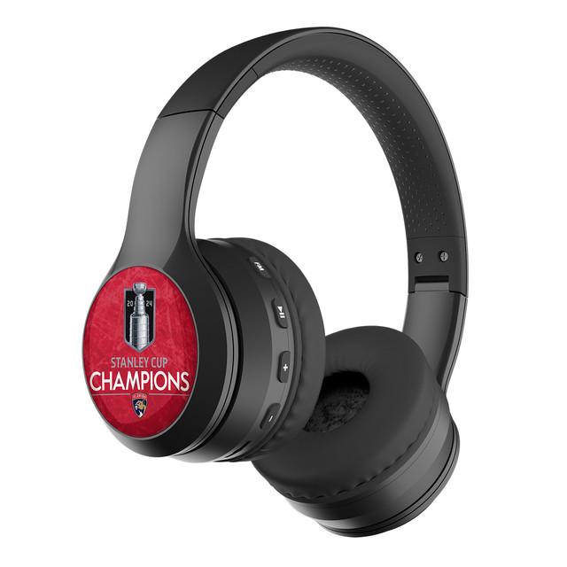 Florida Panthers 2024 Stanley Cup Champions Wireless Over-Ear BT Headphones With Case