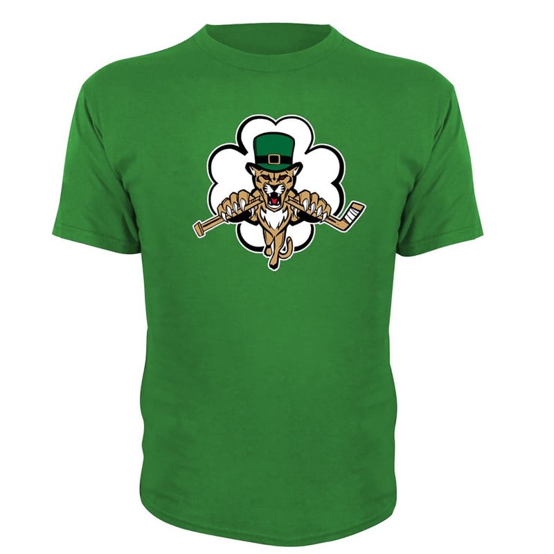 Florida Panthers St. Patrick's Day Leaping Panther T-Shirt