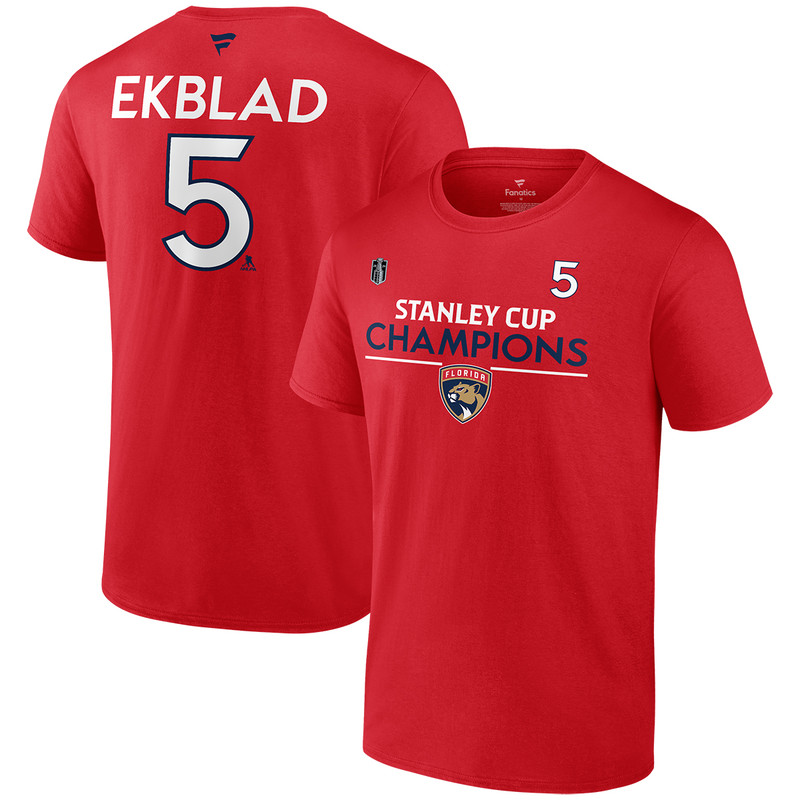Florida Panthers 2024 Stanley Cup Champions #5 Aaron Ekblad T-Shirt