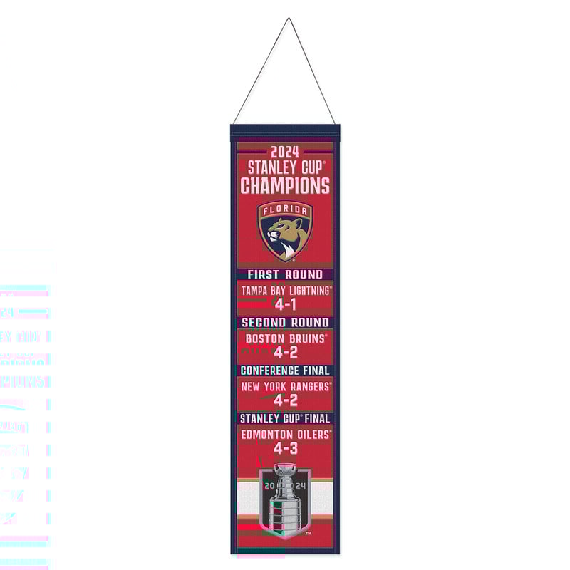 Florida Panthers 2024 Stanley Cup Champions Stats Wool Banner