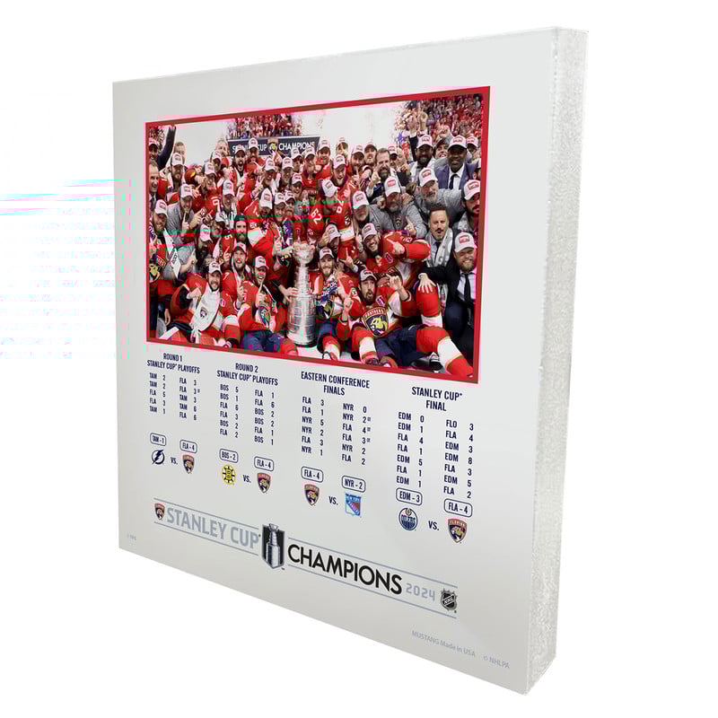 Florida Panthers 2024 Stanley Cup Champions Wood Team Score Block