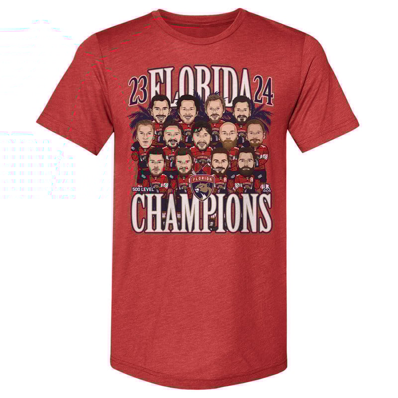 Florida Panthers 2024 Stanley Cup Champions Bobblehead T-Shirt