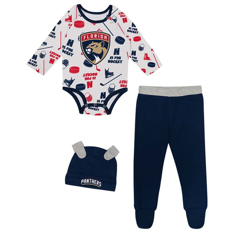 Florida Panthers Infant Little Champ Creeper, Hat and Pant Set