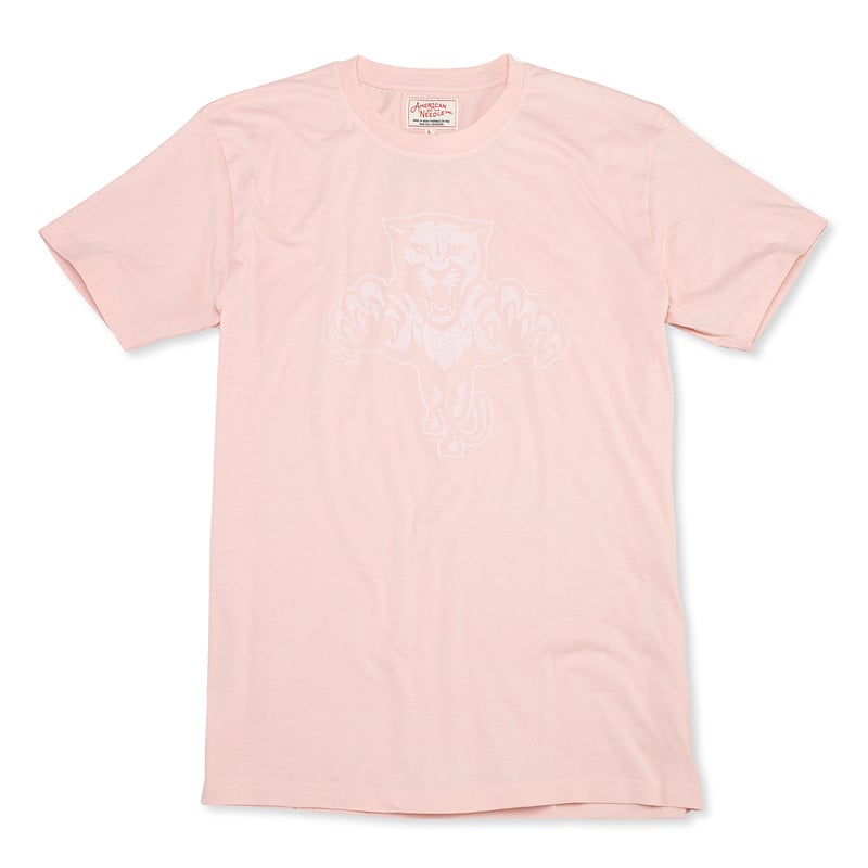 Florida Panthers Vintage Fade Leaping Cat Pink T-Shirt