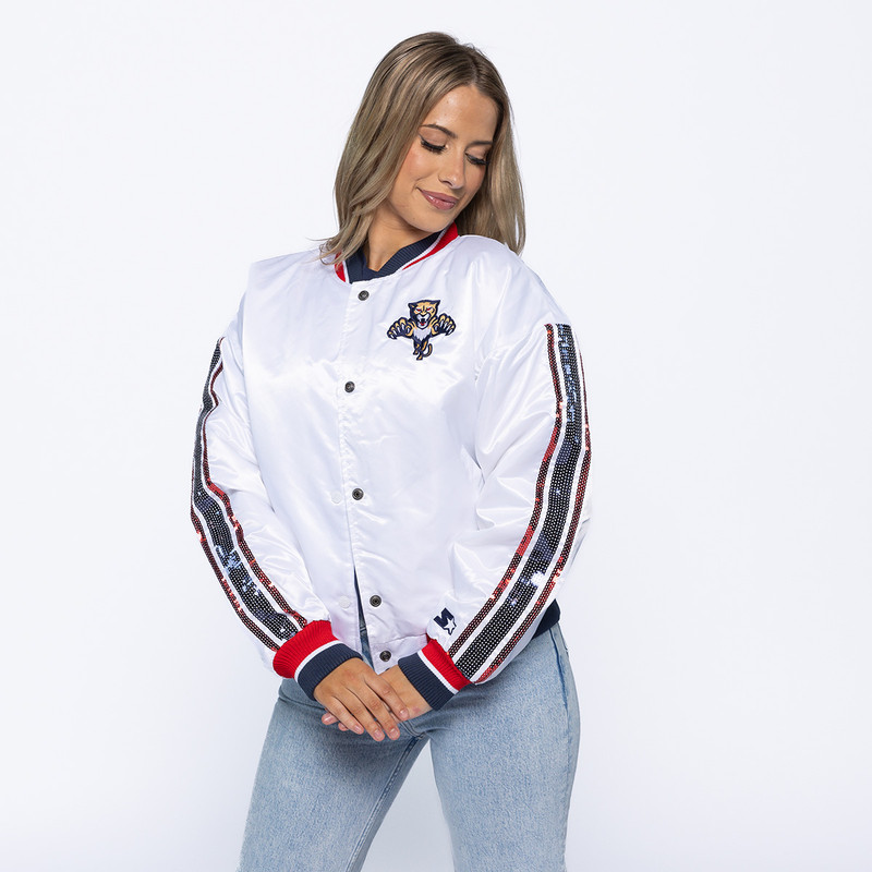 Florida Panthers Women's Double Coverage Crop Varsity Jacket