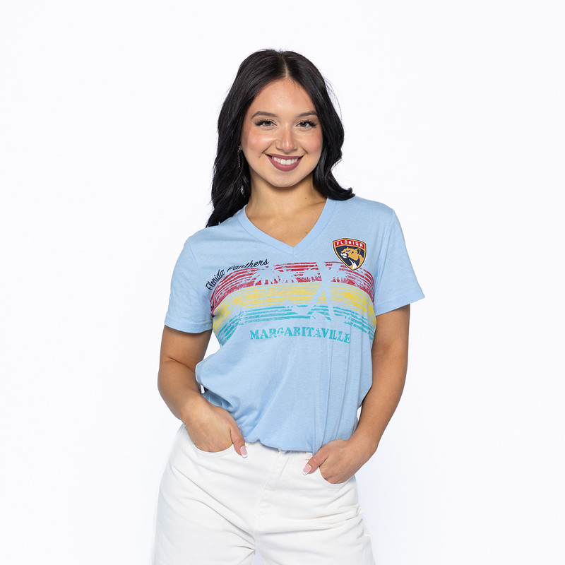 Florida Panthers Women's Margaritaville Sunset V-Neck T-Shirt