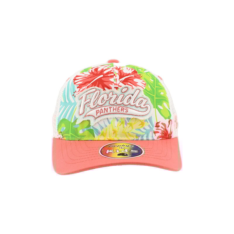 Florida Panthers Youth Swoop Floral Coral Cap