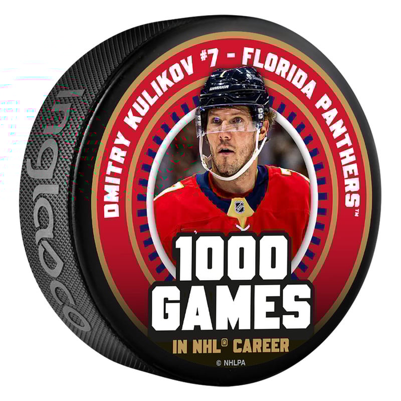 Florida Panthers #7 Dmitry Kulikov 1000 NHL Games Puck