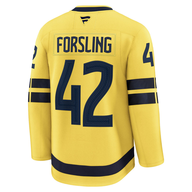 NHL 4 Nations Sweden #42 Gustav Forsling Premium Jersey