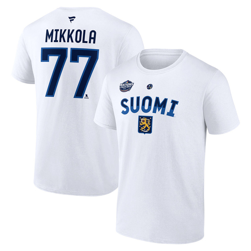 NHL 4 Nations Finland #77 Niko Mikkola T-Shirt
