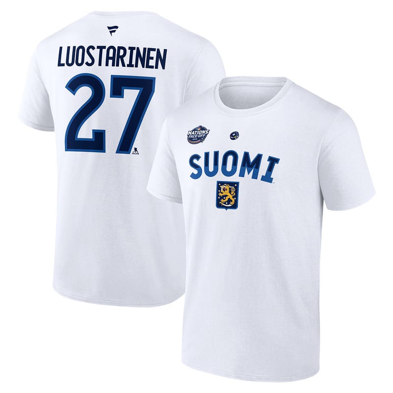 NHL 4 Nations Finland #27 Eetu Luostarinen T-Shirt