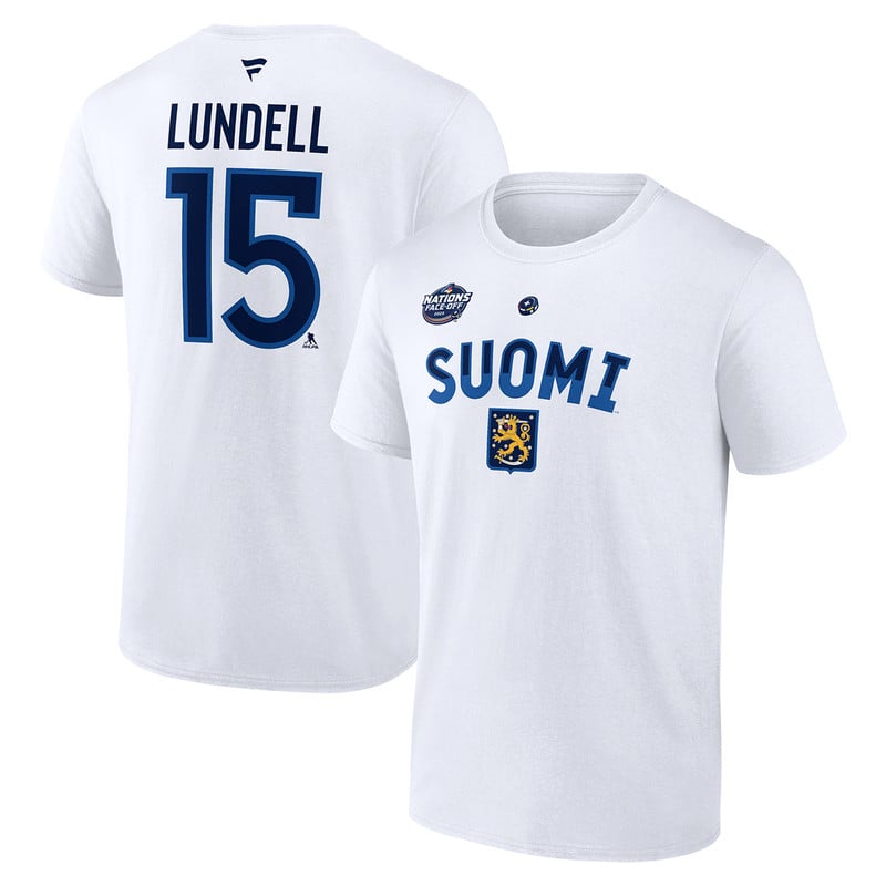 NHL 4 Nations Finland #15 Anton Lundell T-Shirt