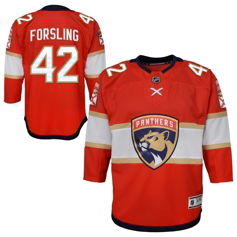 Florida Panthers Youth #42 Gustav Forsling Home Jersey