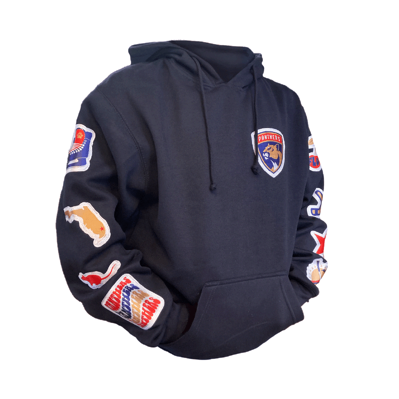 Florida Panthers Shield Patches Navy Hooded Sweatshirt
