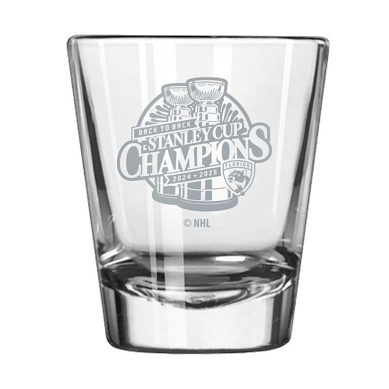 Florida Panthers 2024-2025 Back-to-Back Stanley Cup Champions Etched Shot Glass