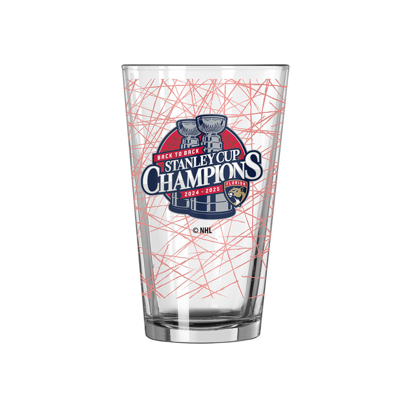 Florida Panthers 2024-2025 Back-to-Back Stanley Cup Champions Logo Pint Glass