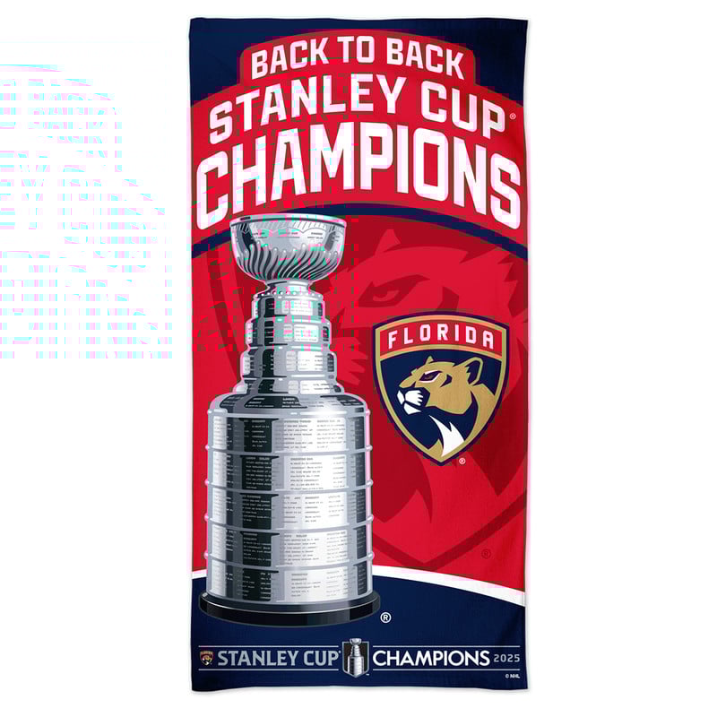 Florida Panthers 2024-2025 Back-to-Back Stanley Cup Champions Beach Towel