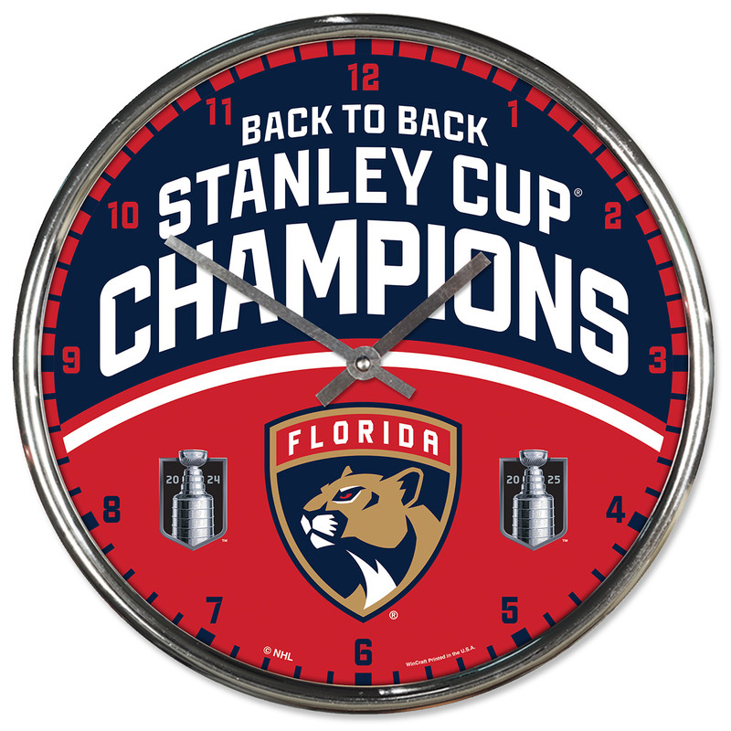 Florida Panthers 2024-2025 Back-to-Back Stanley Cup Champions Clock