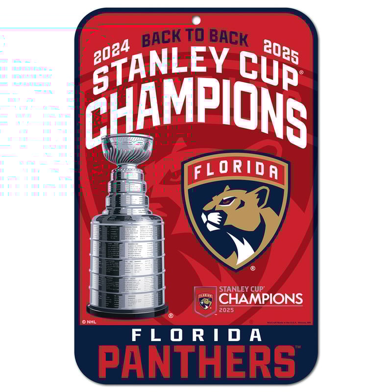 Florida Panthers 2024-2025 Back-to-Back Stanley Cup Champions Rectangle Sign
