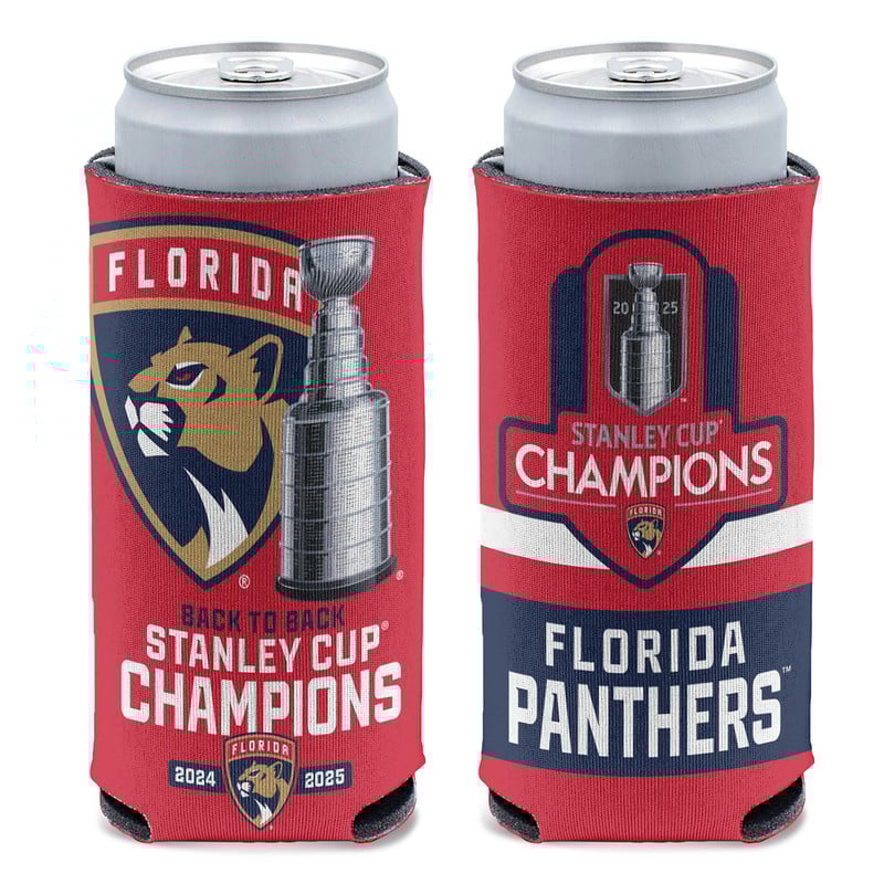 Florida Panthers 2024-2025 Back-to-Back Stanley Cup Champions Slim Can Cooler