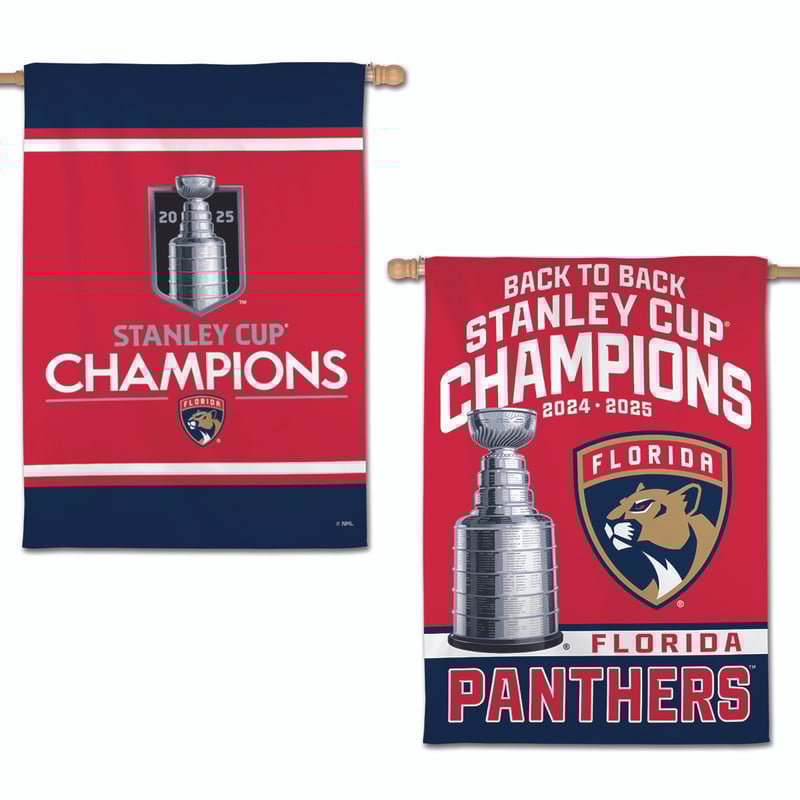 Florida Panthers 2024-2025 Back-to-Back Stanley Cup Champions 2-Sided Banner Flag