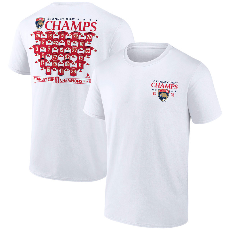 Florida Panthers 2025 Stanley Cup Champions Jersey Roster T-Shirt