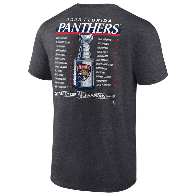 Florida Panthers 2025 Stanley Cup Champions Give and Go Roster T-Shirt