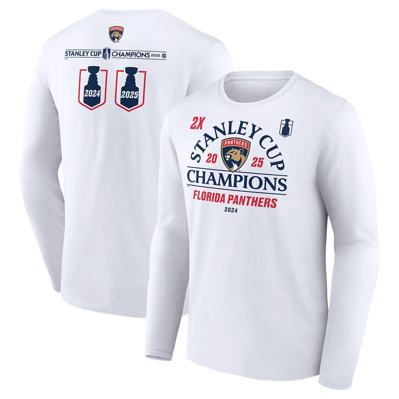 Florida Panthers 2024-2025 Back-to-Back Stanley Cup Champions Top Line Long Sleeve T-Shirt