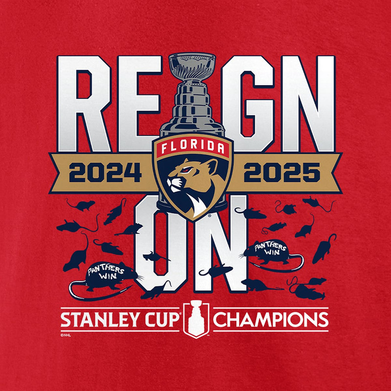 Florida Panthers 2024-2025 Back-to-Back Stanley Cup Champions Reign On T-Shirt