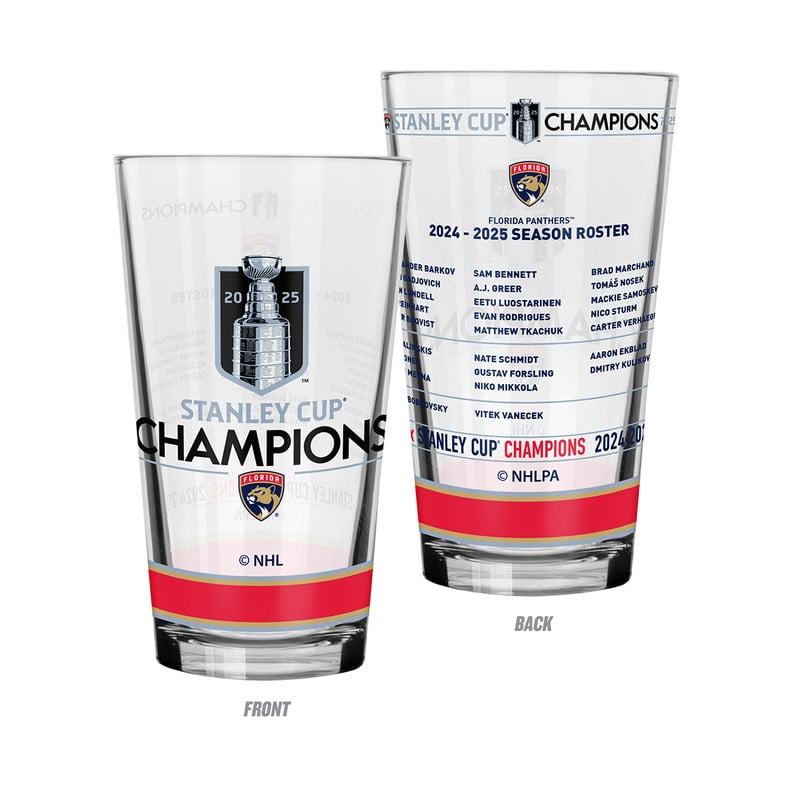 Florida Panthers 2025 Stanley Cup Champions Roster Pint Glass