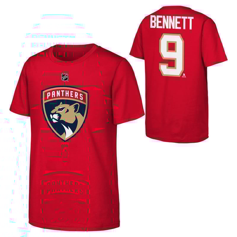 Florida Panthers Youth #9 Sam Bennett Name & Number Shirt