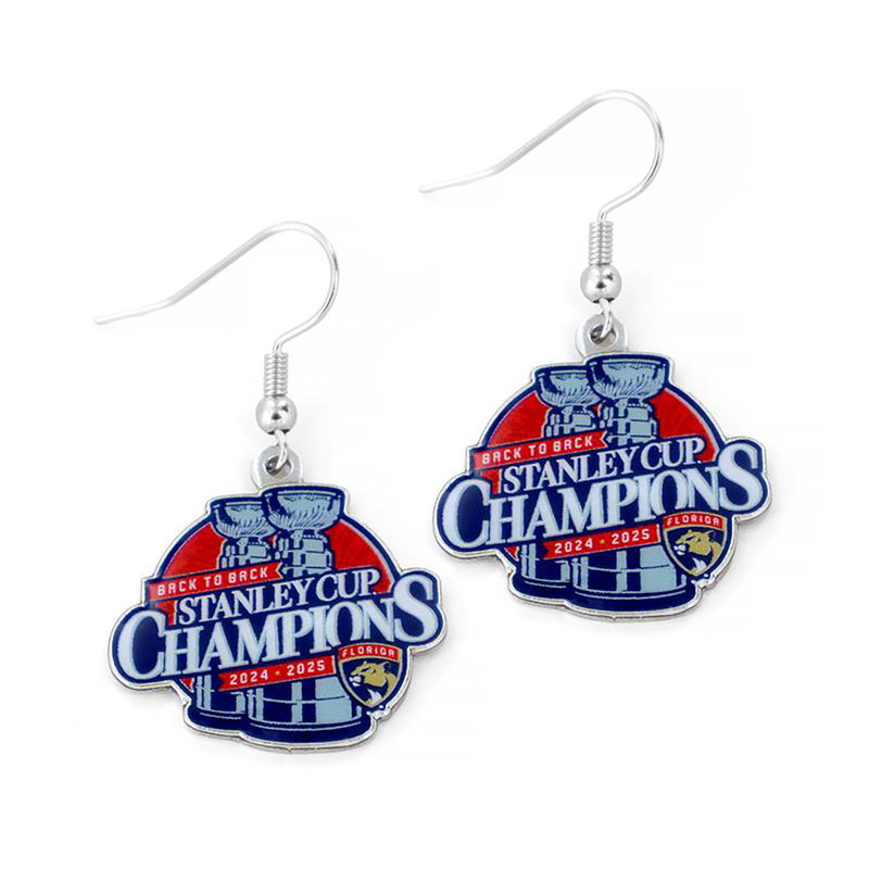 Florida Panthers 2024-2025 Back-to-Back Stanley Cup Champions Earrings