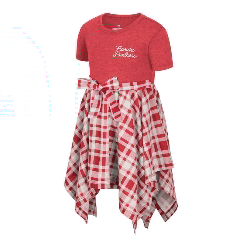 Florida Panthers Toddler Girls Marceline Plaid Dress