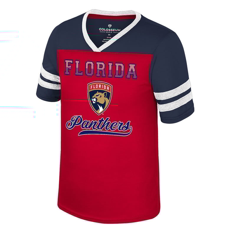 Florida Panthers Youth Girls Princess Bubblegum Bling T-Shirt