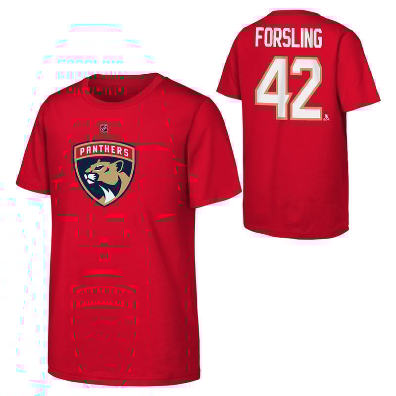 Florida Panthers Youth #42 Gustav Forsling Name & Number Shirt