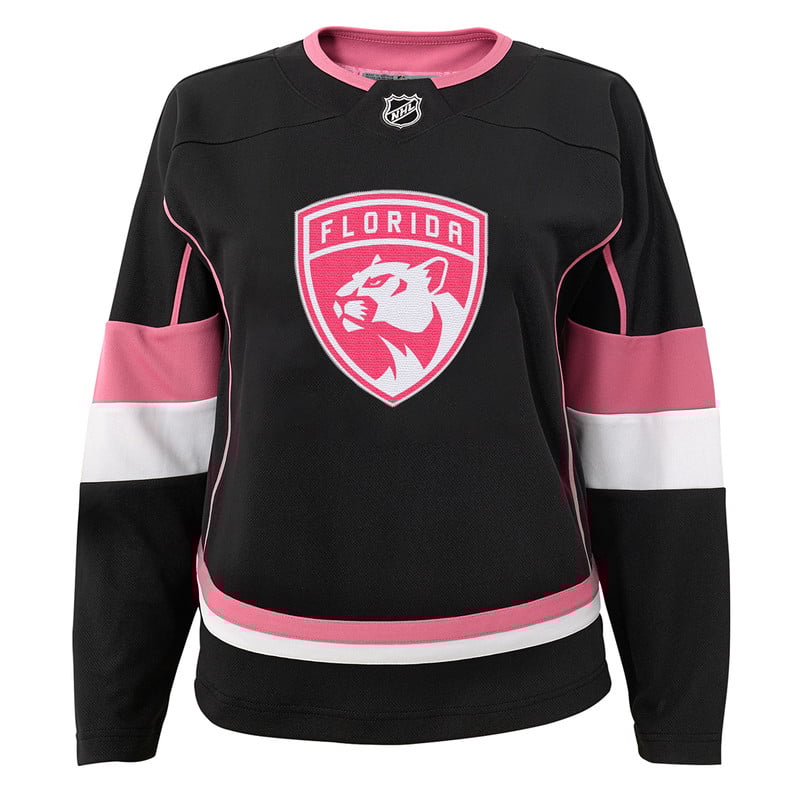 Florida Panthers Toddler Girls Black & Pink Jersey