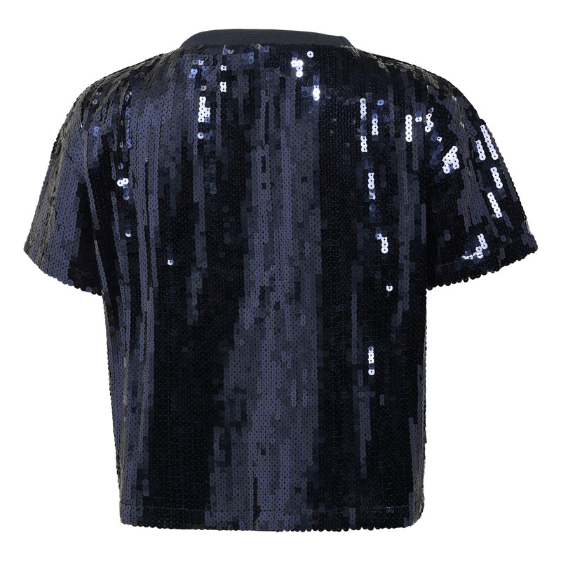 Florida Panthers Women's Navy Crop Sequin Shirt