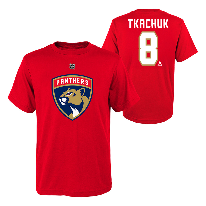 Florida Panthers Youth # Brady Tkachuk Name & Number Shirt