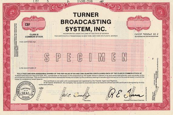 Turner Broadcasting System, Inc. (Ted Turner as President)