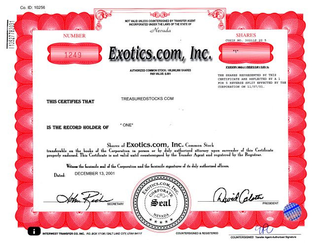 (Charged with Exotic Fraud) Nevada 2001