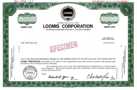 Loomis Corporation Security Company 1968 Collect