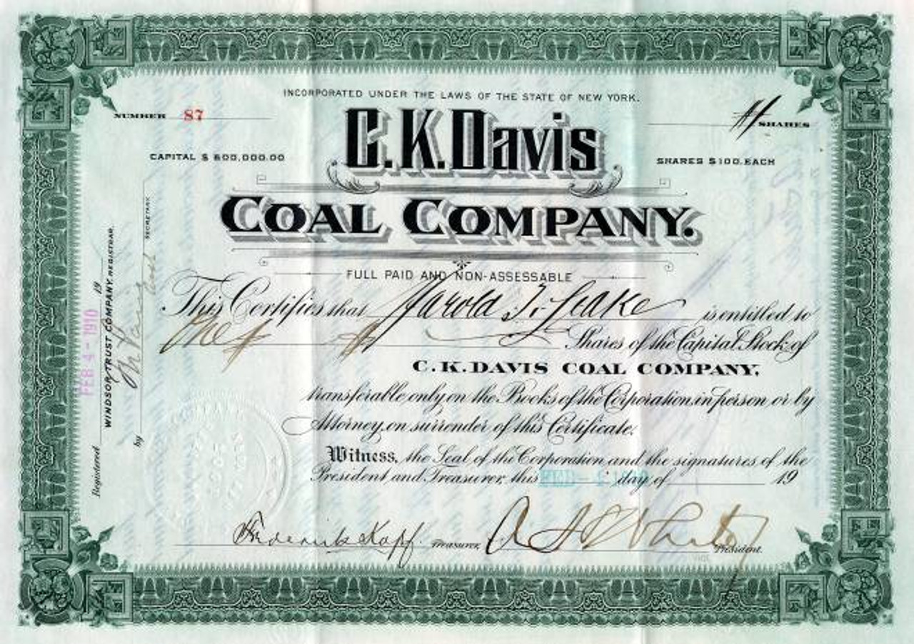 C. K. Davis Coal Company ( located in Wellston, Ohio) - New
