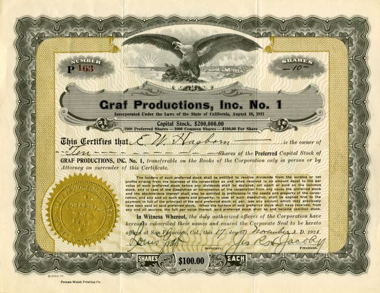 Graf Productions, Inc. (Graf Brothers Studio) - Silent Motion Picture ...