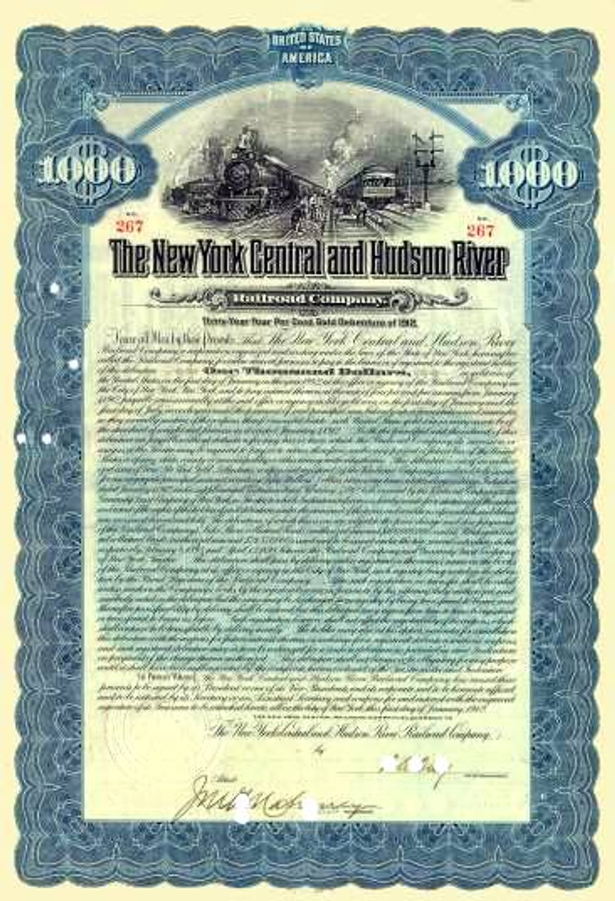 1886 J. P. Morgan Signed New Jersey Junction Railroad Bond
