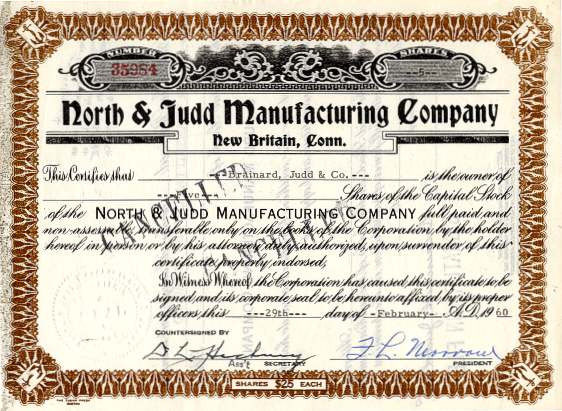 North & Judd Manufacturing Company Connecticut 1960