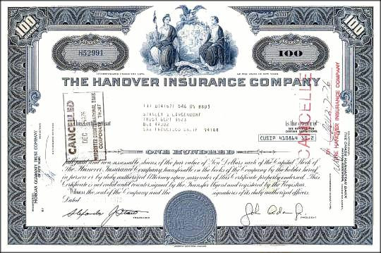 Hanover Insurance Company Collect Stocks and Bonds