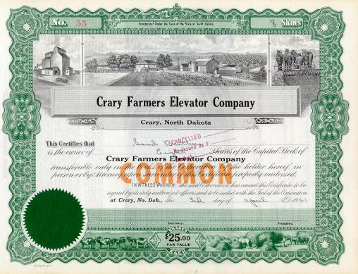 Crary Co Crary Farmers Elevator Company 1940's - Scripophily.com | Collect ...